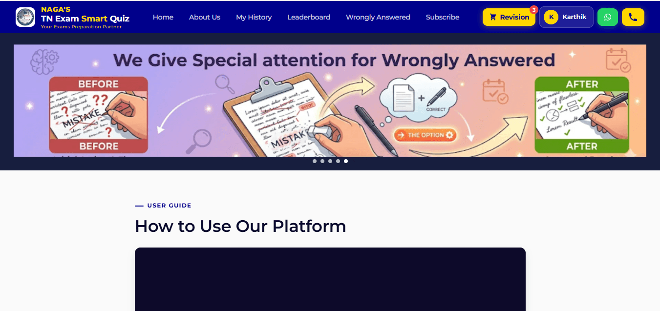 TN Exam Smart Quiz website homepage